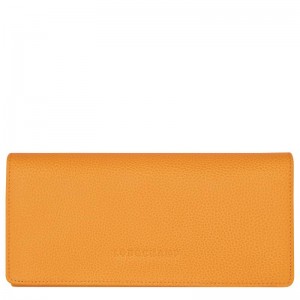 Apricot Orange Women's Longchamp Le Foulonné Continental Wallets | 7348-BWRTP