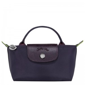 Bilberry Purple Women's Longchamp Le Pliage Green with handle Pouches | 9367-OFTCW