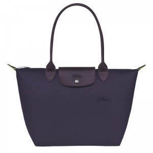 Bilberry Purple Women's Longchamp Le Pliage Green M Tote Bag | 9348-QNJEK