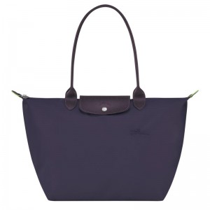 Bilberry Purple Women's Longchamp Le Pliage Green L Tote Bag | 9178-SXFRA