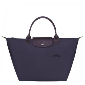 Bilberry Purple Women's Longchamp Le Pliage Green M Handbags | 5270-OVLWE