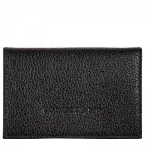 Black Men's Longchamp Le Foulonné Cardholders | 1285-TXKHE