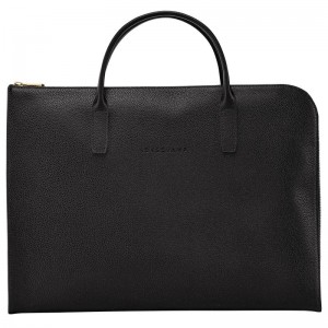 Black Men's Longchamp Le Foulonné S Briefcase | 3056-GKVRY