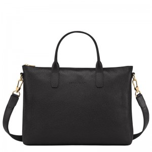 Black Men's Longchamp Le Foulonné S Briefcase | 4893-ALPBM