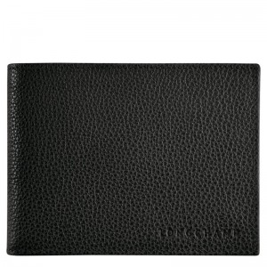 Black Men's Longchamp Le Foulonné Wallets | 7685-XGWLR