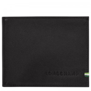 Black Men's Longchamp sur Seine Wallets | 0214-QHXZY