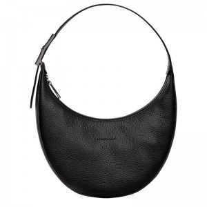 Black Women's Longchamp Roseau Essential M Hobo Bags | 6234-QYTVB