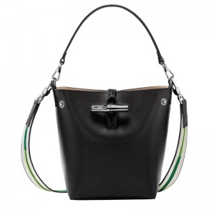 Black Women's Longchamp Roseau XS Bucket Bag | 9086-CTEJO