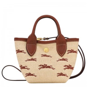 Brown Women's Longchamp Le Panier Pliage XS Basket Bag | 3450-HVFPC