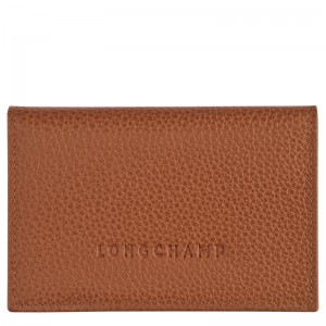 Caramel Brown Men's Longchamp Le Foulonné Cardholders | 7349-NLCOR