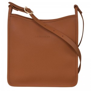 Caramel Brown Women's Longchamp Le Foulonné M Crossbody Bags | 5964-XKNWE