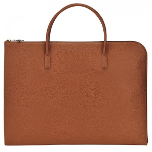 Caramel Brown Women's Longchamp Le Foulonné S Briefcase | 5719-GXMSN