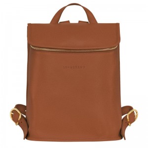 Caramel Brown Women's Longchamp Le Foulonné Backpacks | 7356-VKESJ