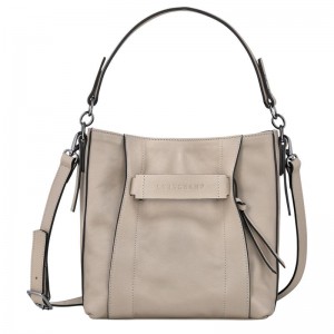 Clay Grey Women's Longchamp 3D S Crossbody Bags | 9721-FOMVP