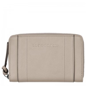 Clay Grey Women's Longchamp 3D Wallets | 7501-XGWIZ