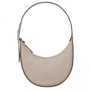 Clay Grey Women's Longchamp Roseau Essential S Hobo Bags | 4906-KRNXT