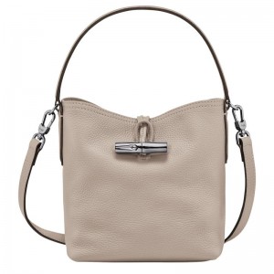 Clay Grey Women's Longchamp Roseau Essential XS Bucket Bag | 8590-RWHTX