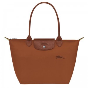 Cognac Brown Women's Longchamp Le Pliage Green M Tote Bag | 0943-YVHFD