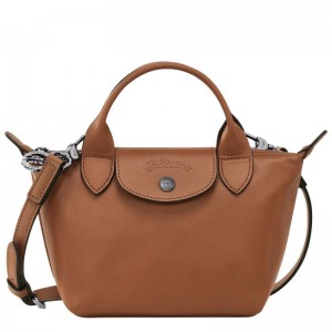 Cognac Brown Women's Longchamp Le Pliage Xtra XS Handbags | 0384-ESDQX