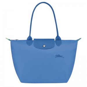 Cornflower Blue Women's Longchamp Le Pliage Green M Tote Bag | 9631-XSHFU