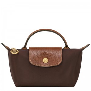 Ebony Brown Women's Longchamp Le Pliage Original with handle Pouches | 7180-VKIEM