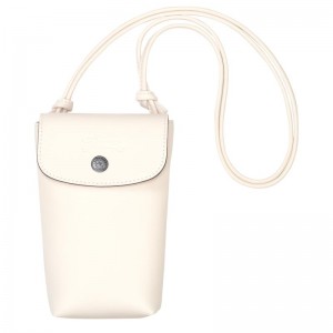 Ecru White Men's Longchamp Le Pliage Xtra with leather lace Phone Case | 3196-SXCEA