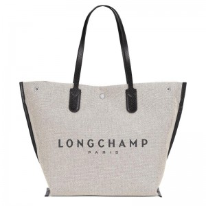 Ecru White Women's Longchamp Essential L Tote Bag | 5289-LAHUR