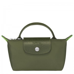 Forest Green Men's Longchamp Le Pliage Green with handle Pouches | 5670-HRGXP