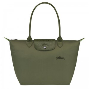 Forest Green Women's Longchamp Le Pliage Green M Tote Bag | 2374-DCGLH