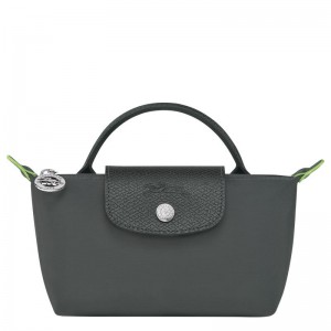 Graphite Grey Men's Longchamp Le Pliage Green with handle Pouches | 0429-HMSPL