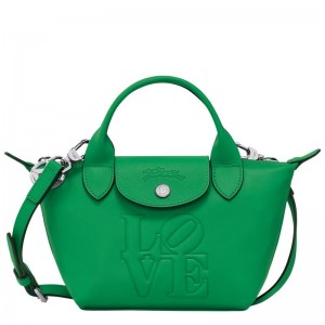 Green Women's Longchamp x Robert Indiana XS Handbags | 8492-TUXJL