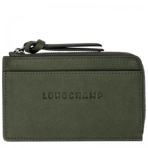 Khaki Men's Longchamp 3D Cardholders | 7023-CYASL