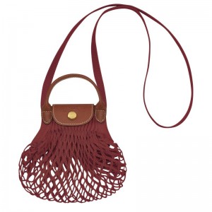 Mahogany Brown Women's Longchamp Le Pliage Filet XS Mesh Bag | 2530-MOPVS