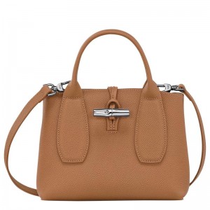 Natural Brown Women's Longchamp Roseau S Handbags | 0592-AGEBX