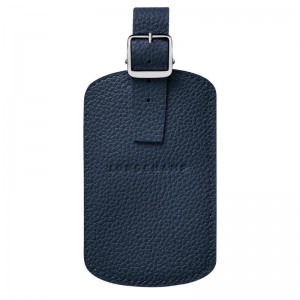 Navy Men's Longchamp Le Foulonné Luggage Tags | 0198-NTVFA