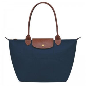 Navy Women's Longchamp Le Pliage Original M Tote Bag | 3591-MEYAF