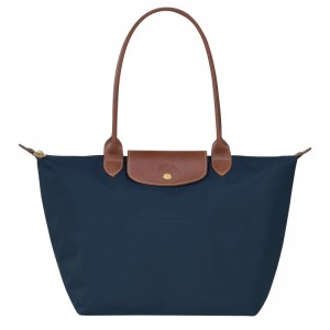 Navy Women's Longchamp Le Pliage Original L Tote Bag | 4596-EHXKO