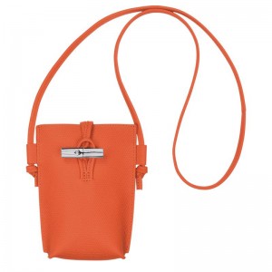 Orange Women's Longchamp Roseau with lace Phone Case | 2784-IUFLM