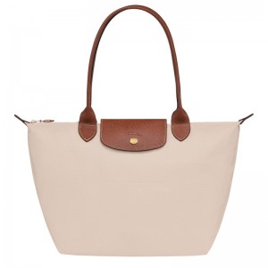 Paper White Women's Longchamp Le Pliage Original M Tote Bag | 4795-UKAMZ