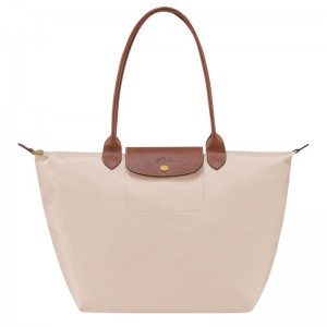 Paper White Women's Longchamp Le Pliage Original L Tote Bag | 1580-XVWFJ