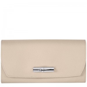 Paper White Women's Longchamp Roseau Continental Wallets | 6190-WMVHG