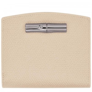 Paper White Women's Longchamp Roseau Wallets | 6140-NCMSH