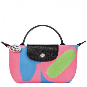 Pink Women's Longchamp x Robert Indiana Pouches | 9302-QHYFK