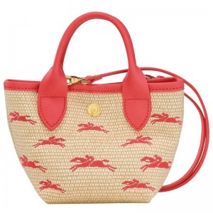 Strawberry Red Women's Longchamp Le Panier Pliage XS Basket Bag | 5917-LMNUA