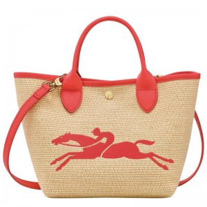 Strawberry Red Women's Longchamp Le Panier Pliage S Basket Bag | 1720-CRTZP