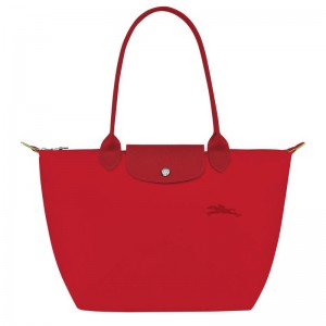 Tomato Red Women's Longchamp Le Pliage Green M Tote Bag | 2594-QADJE