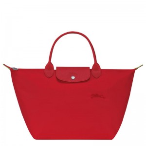 Tomato Red Women's Longchamp Le Pliage Green M Handbags | 3567-OKTZA