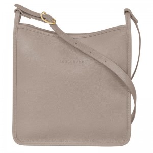 Turtledove Grey Women's Longchamp Le Foulonné M Crossbody Bags | 7956-EBFXH