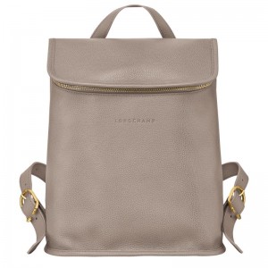 Turtledove Grey Women's Longchamp Le Foulonné Backpacks | 6240-HLFIX