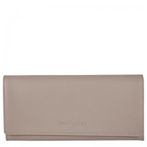 Turtledove Grey Women's Longchamp Le Foulonné Continental Wallets | 4895-HKGWM